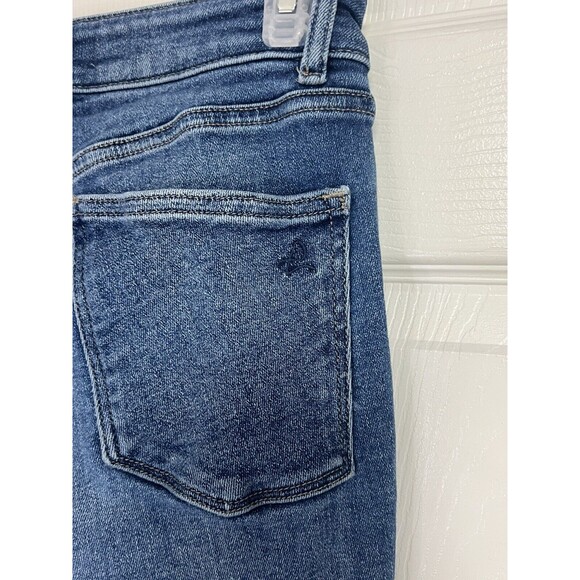 DL1961 Farrow High Rise Skinny Jean Women's 25 Burton Blue 5-Pocket Chewed Hem - Picture 6 of 11